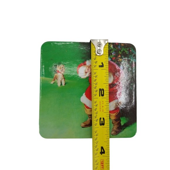 VTG Coca Cola Santa WIth Deer and Dog Coasters, Cork Back Set of 10 - Picture 7 of 10
